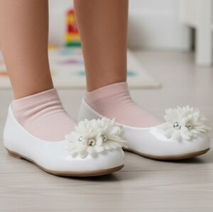 Kids white flats